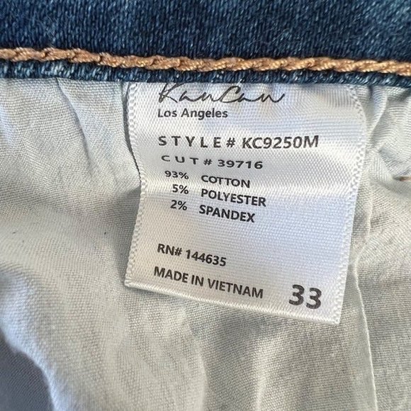 Kancan Women's Size 33 Distressed Raw Hem Roll Cuff Straight Leg Jeans - Picture 8 of 9